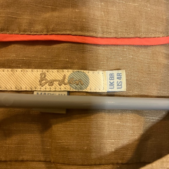 Boden linen/cotton blend weekender dress with capped sleeves Size US 4R - Picture 2 of 4